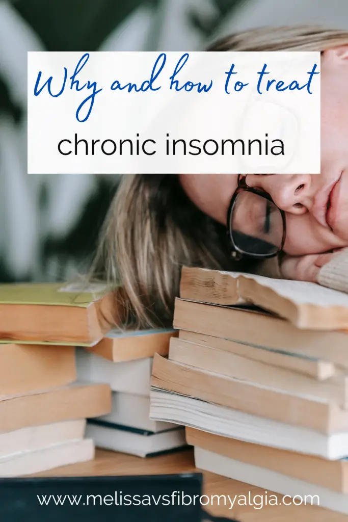 why and how to treat chronic insomnia. Woman sleeping by pile of books