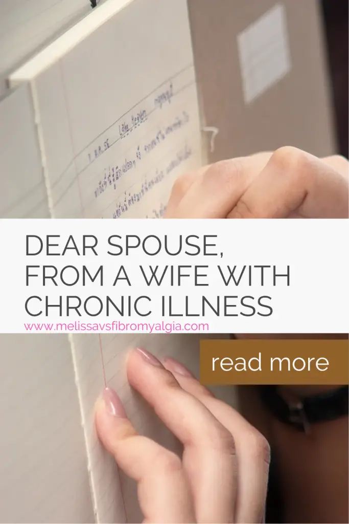a letter to the husband of a chronically ill wife