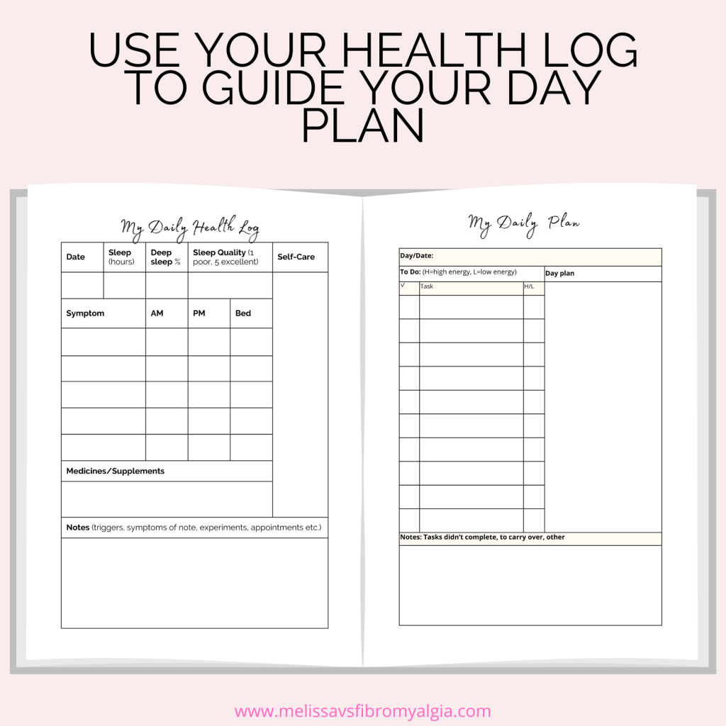 Use your health log to guide your day plan